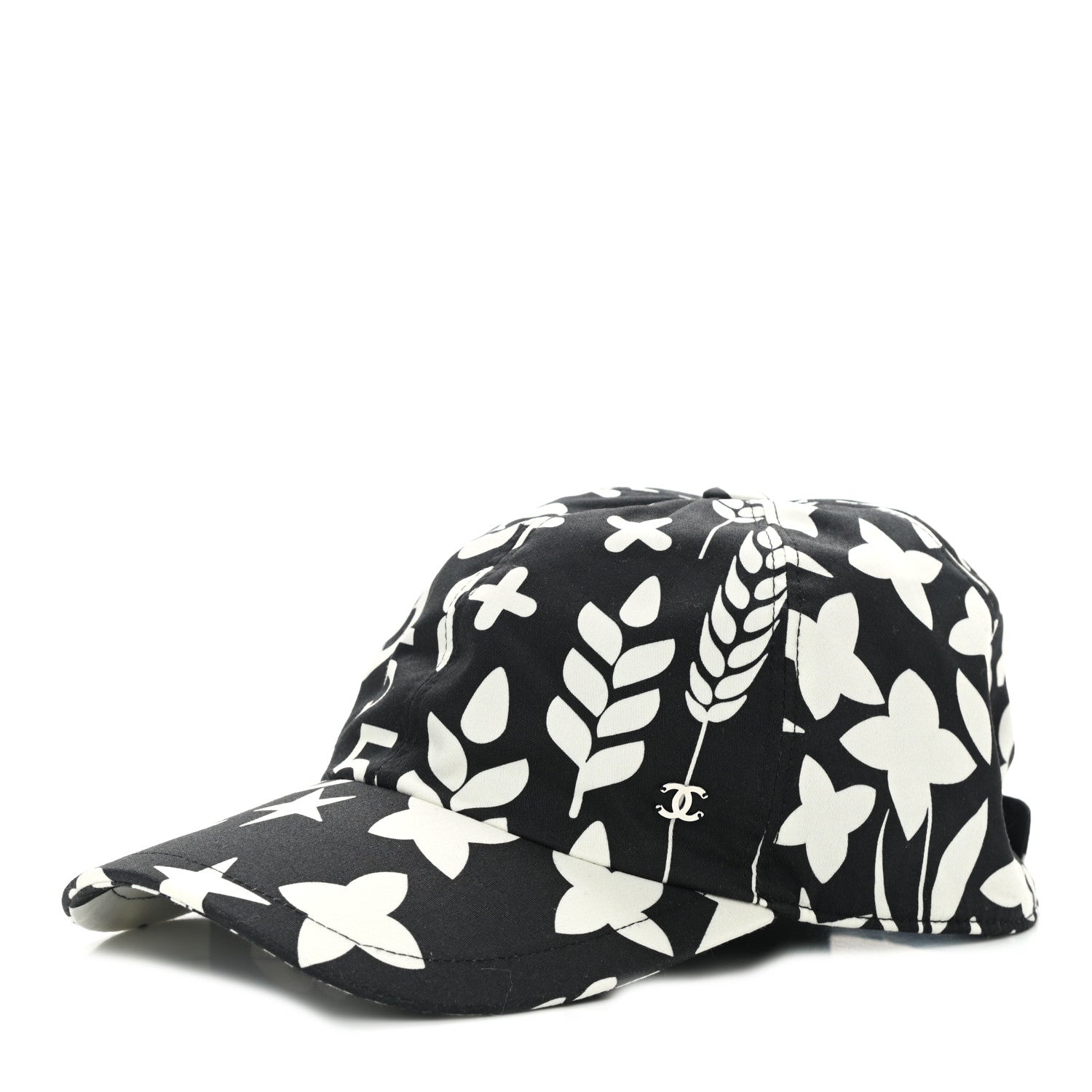Chanel Cotton Cap Hat Black White 1 of 8