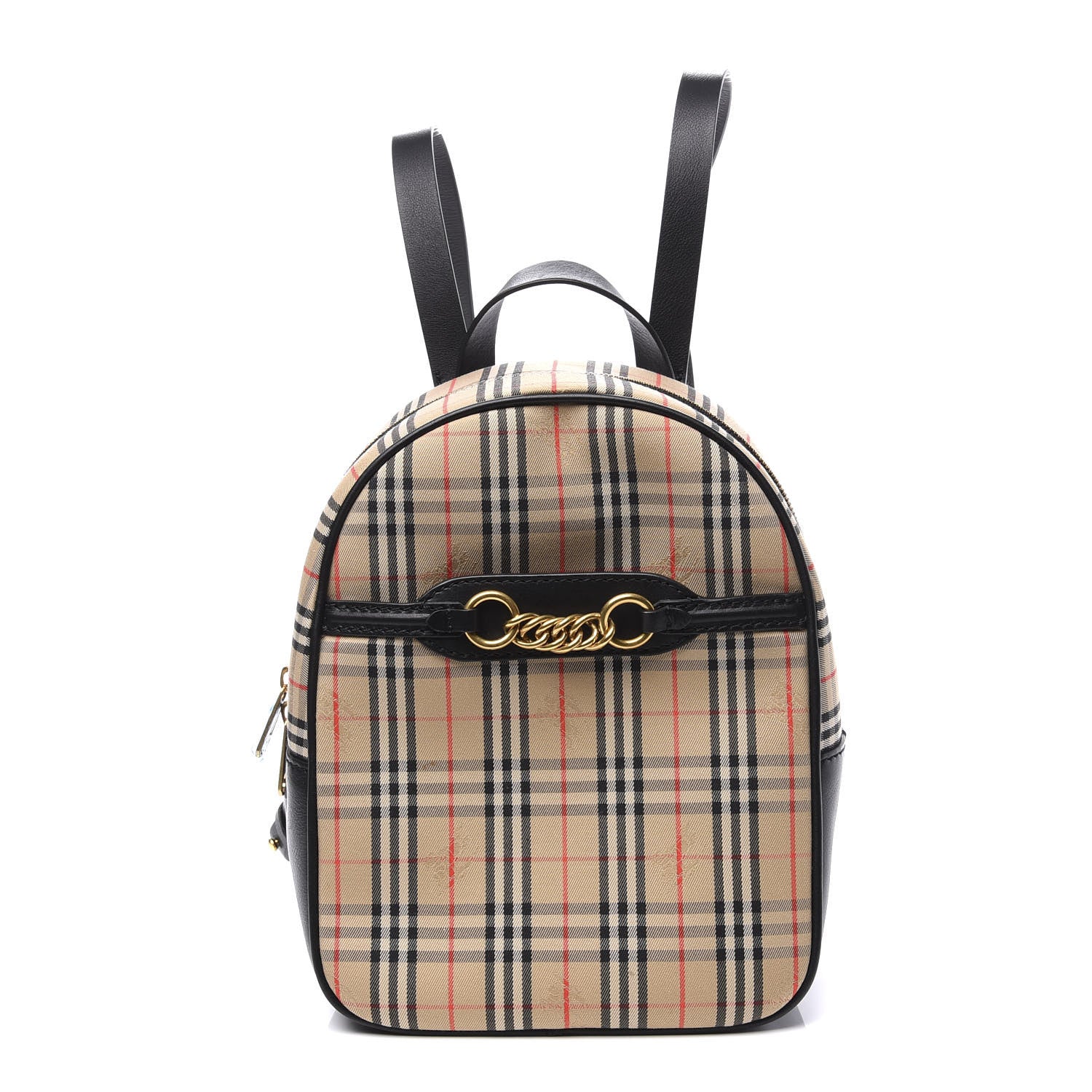 Burberry Smooth Calfskin 1983 Knight Check Link Backpack Black 1 of 9