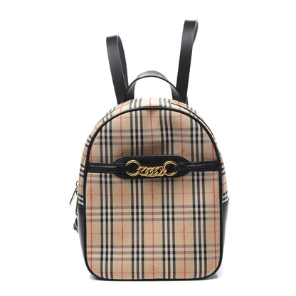 Burberry Smooth Calfskin 1983 Knight Check Link Backpack Black 1 of 9