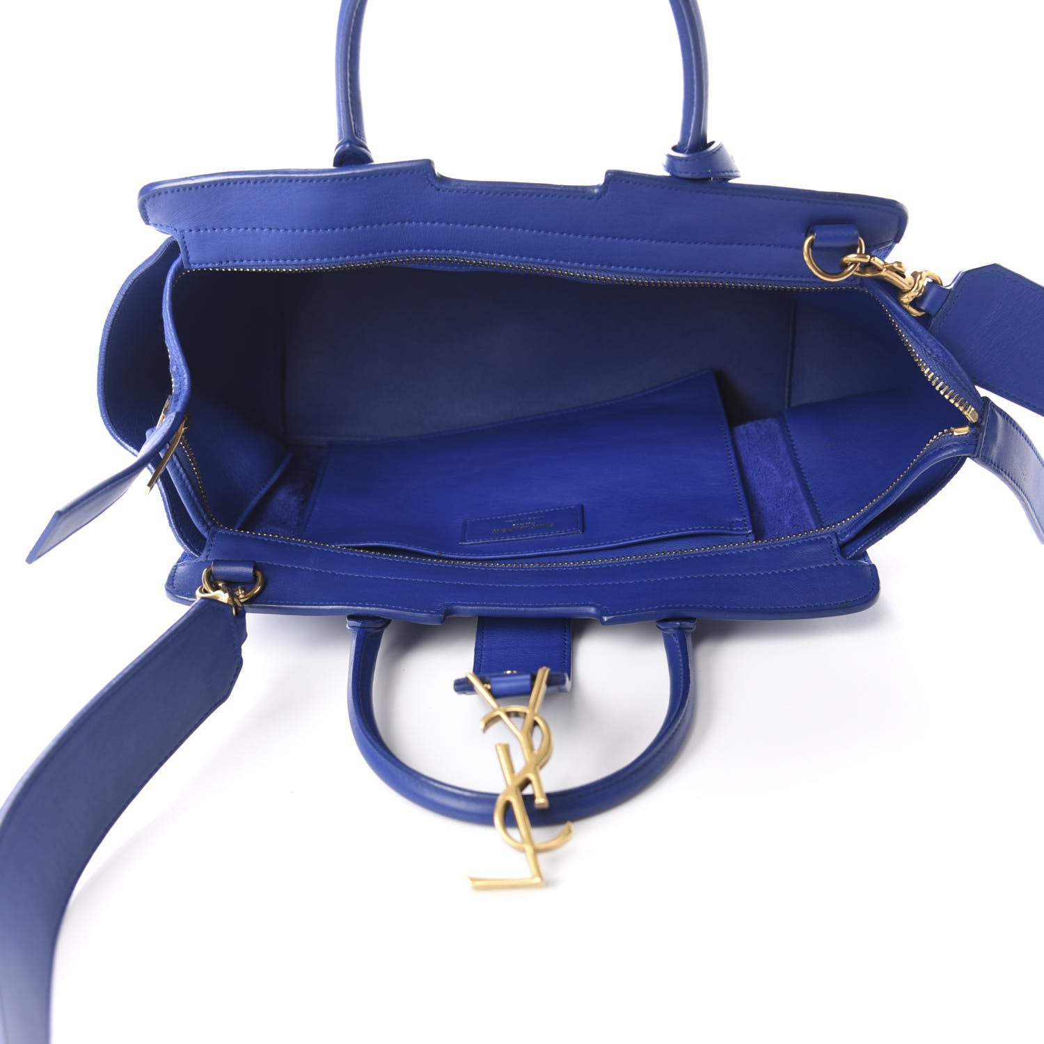 Saint Laurent Calfskin Suede Baby Monogram Downtown Cabas Ultramarine 5 of 12
