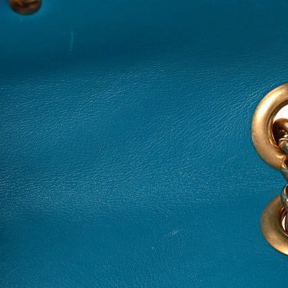 Gucci Velvet Matelasse Mini GG Marmont Shoulder Bag Pavone Cyan 13 of 13
