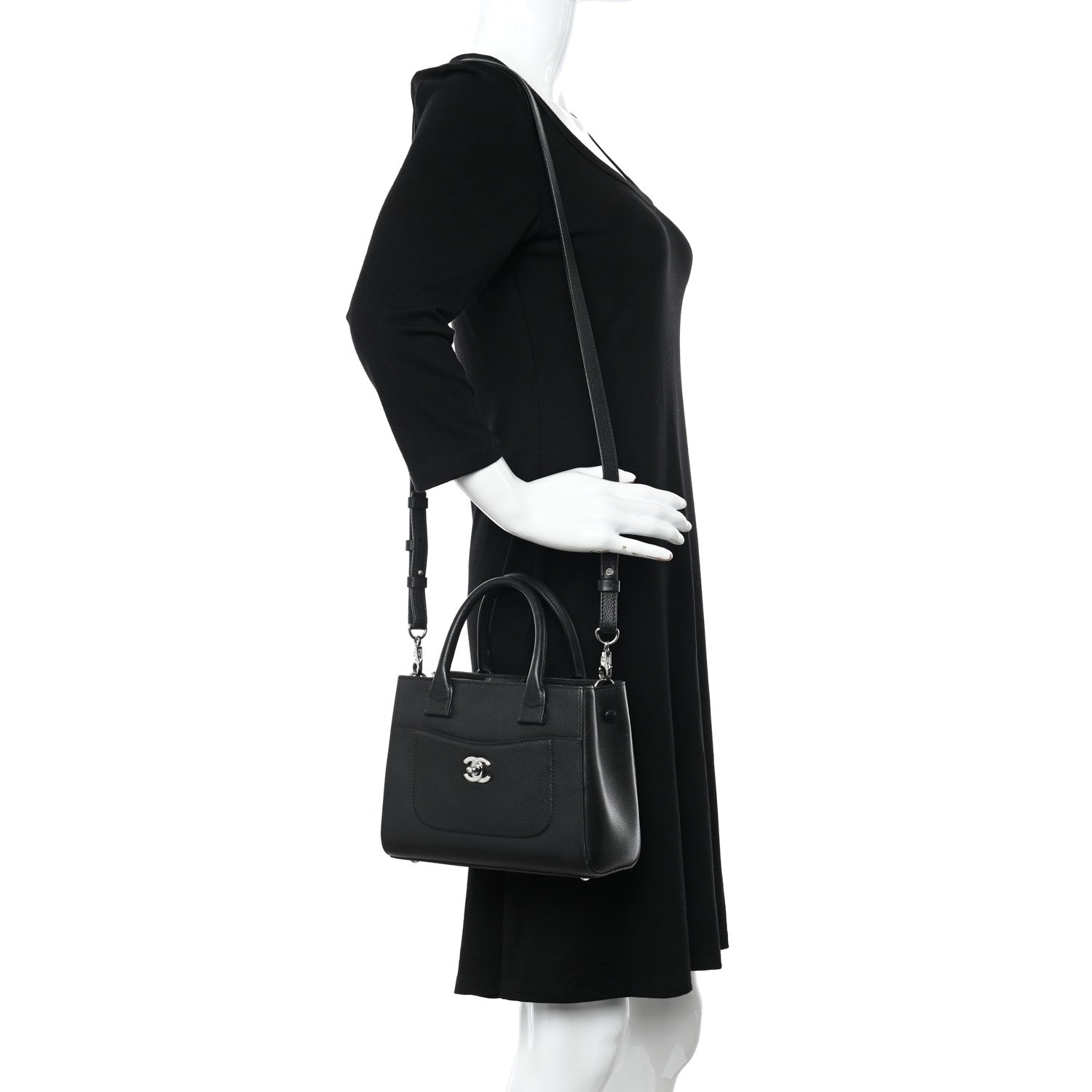 Chanel Grained Calfskin Mini Neo Executive Shopper Tote Black 2 of 12