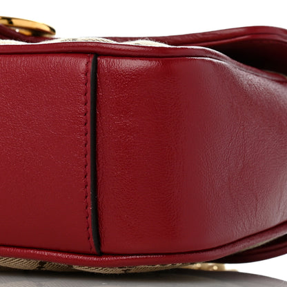 Gucci Monogram Azalea Calfskin Matelasse Diagonal Mini GG Marmont Shoulder Bag Beige Ebony New Cherry Red 10 of 11