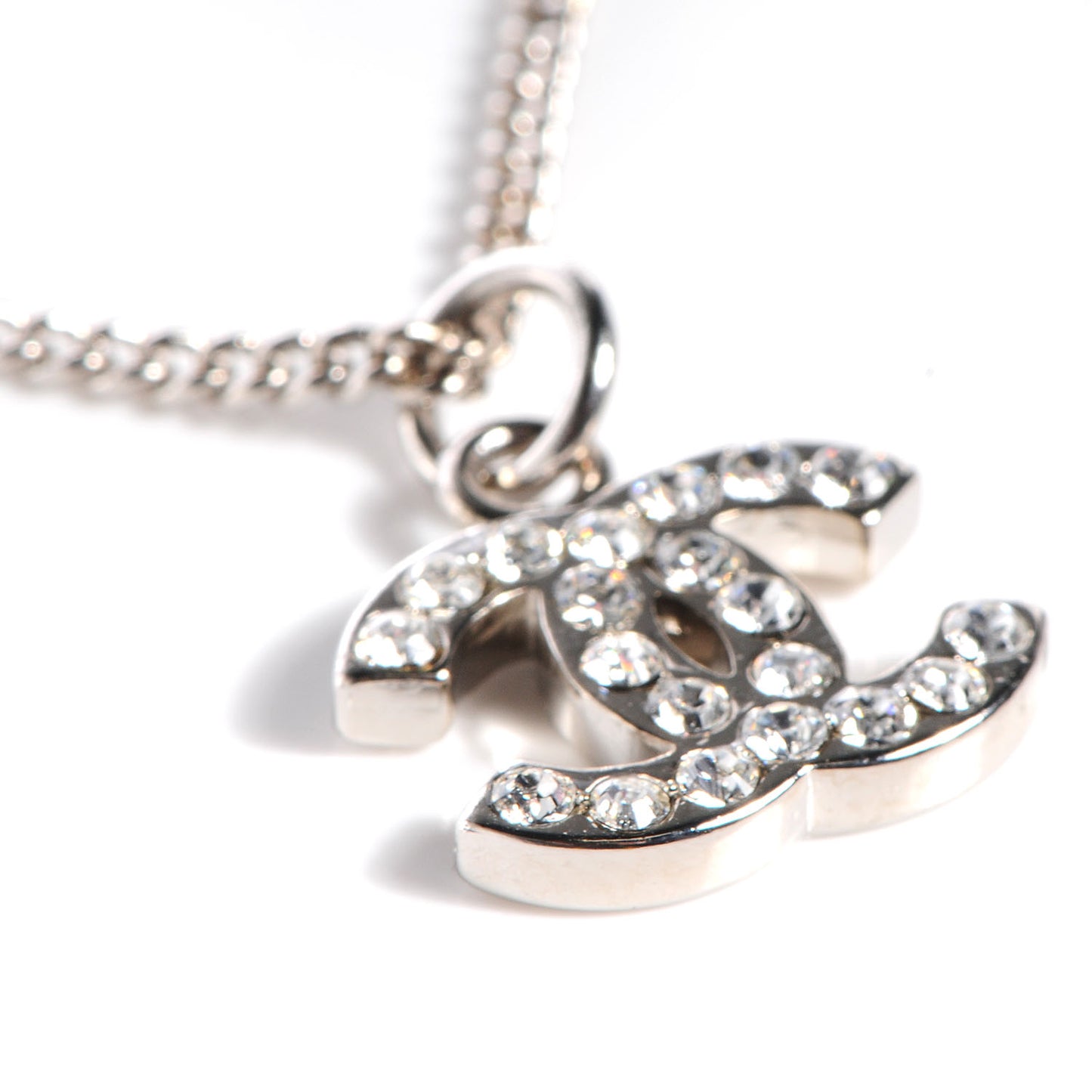 Crystal Timeless CC Necklace Silver