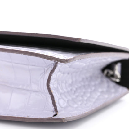 Alexander McQueen Calfskin Crocodile Embossed Skull Mini Crossbody Bag Lavender 9 of 9