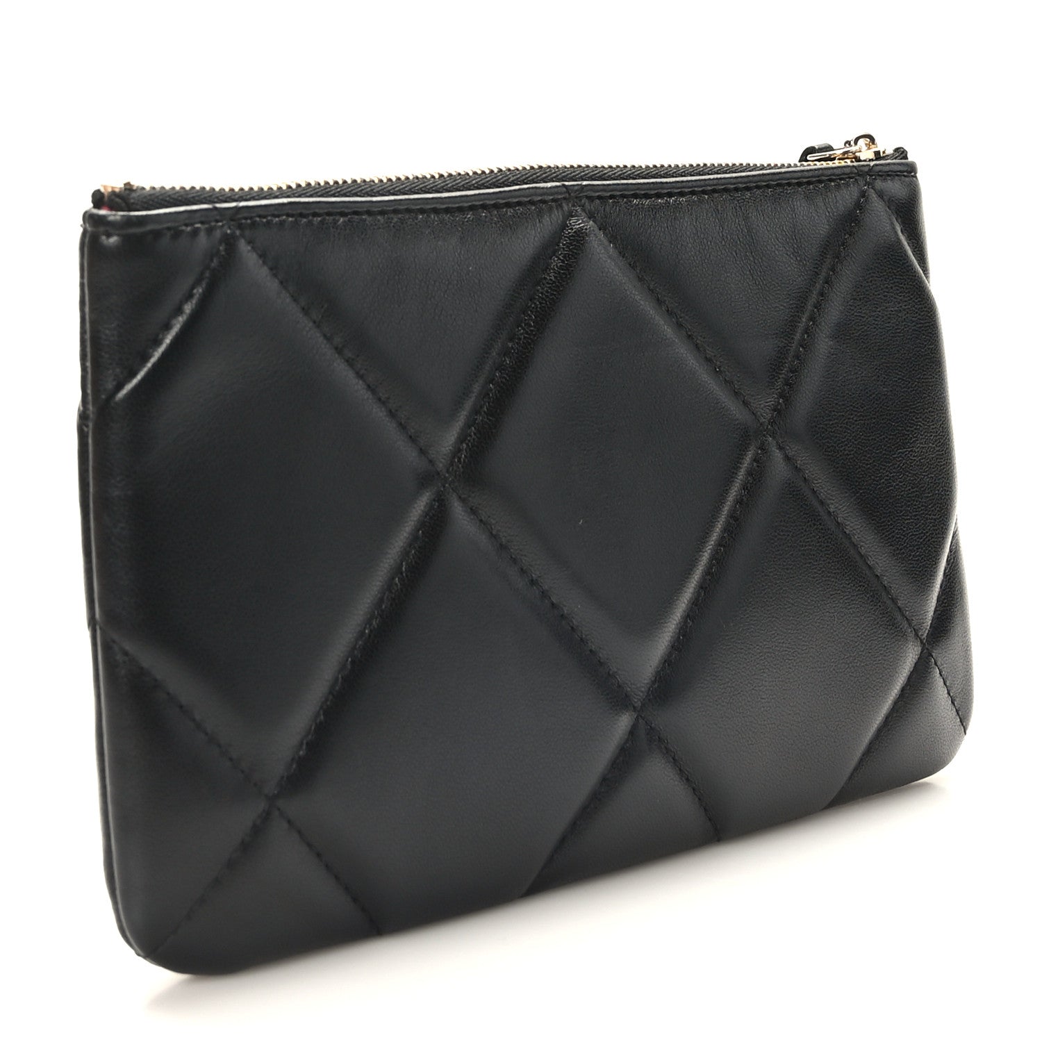 Chanel Lambskin Quilted Small Chanel 19 Pouch Black 3 of 8