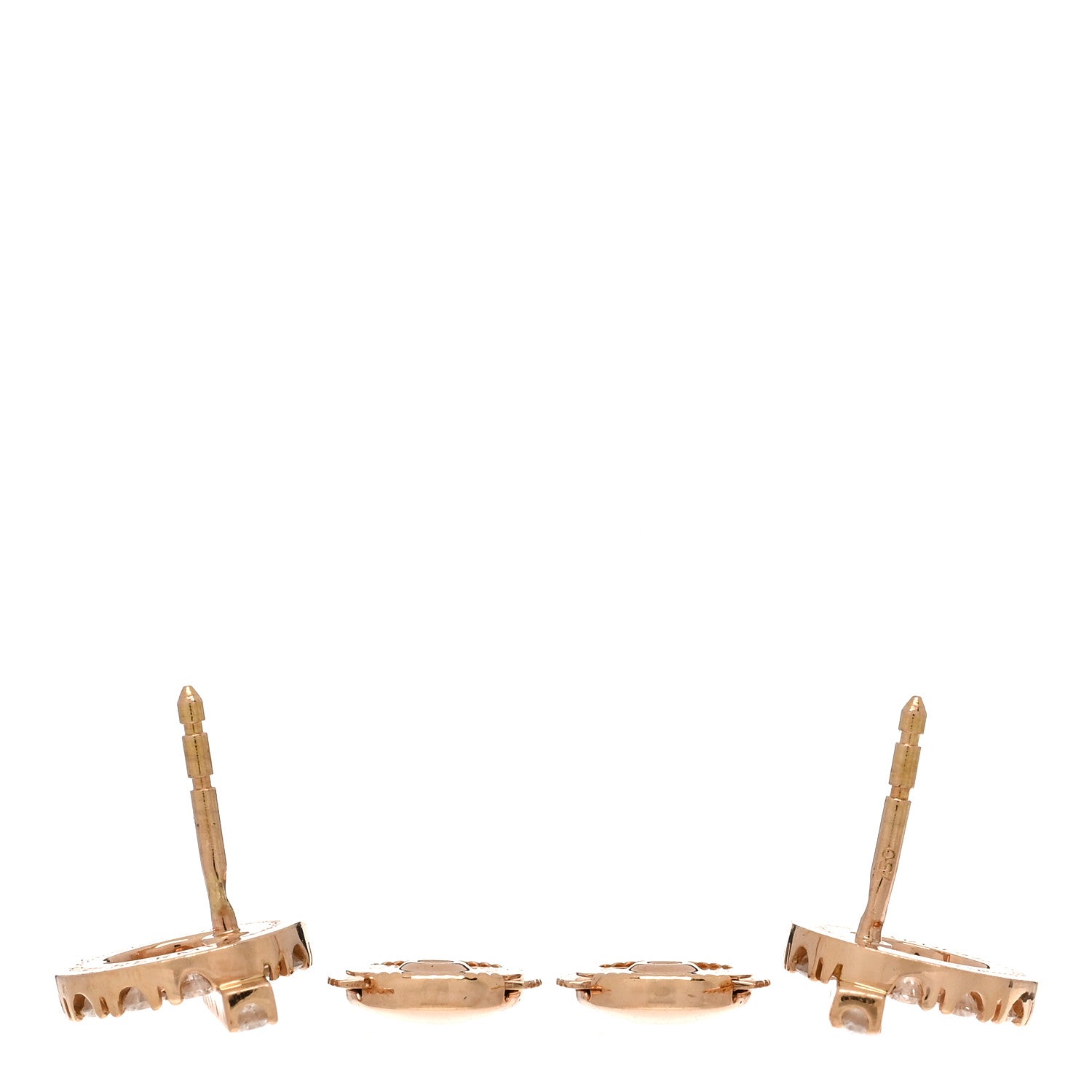 Hermes 18K Rose Gold Diamond Finesse Earrings 3 of 5