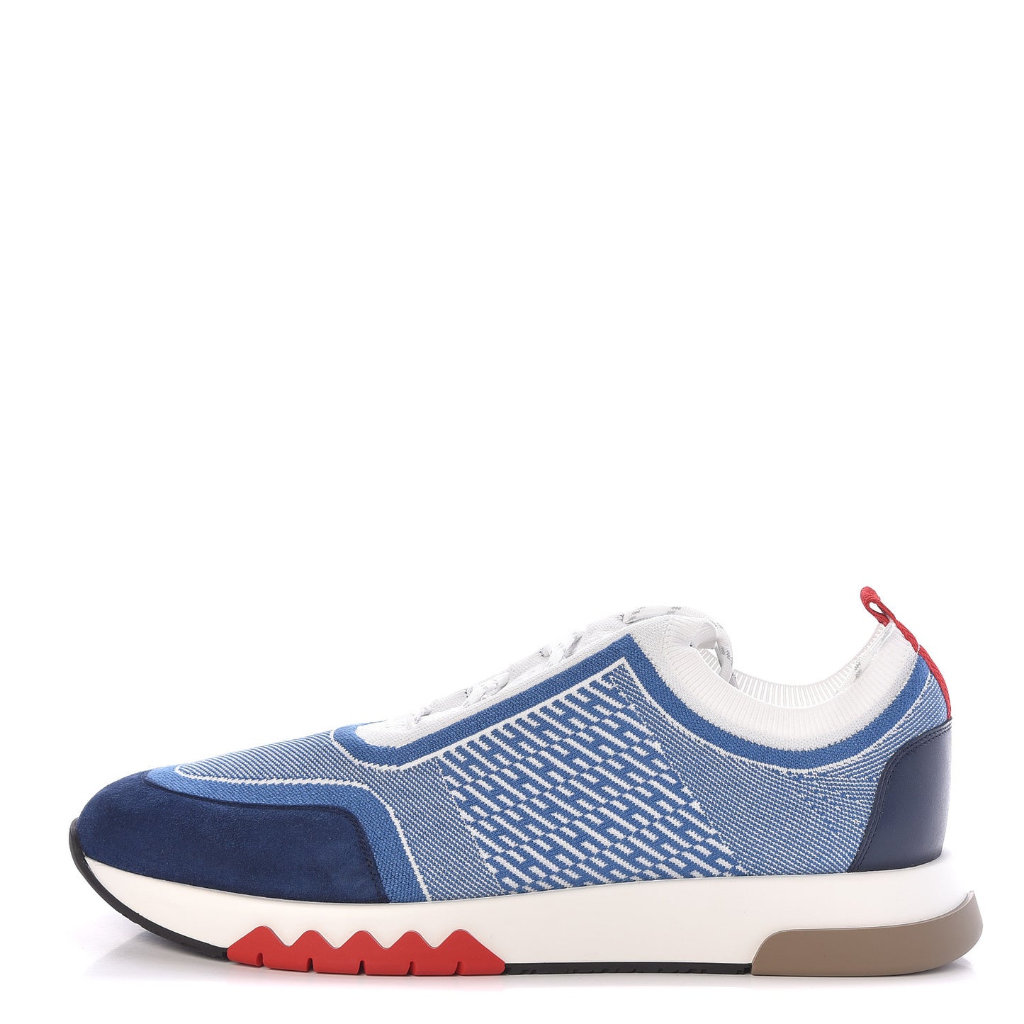 Knit Goatskin Mens Addict Sneakers 45 White Blue Jean