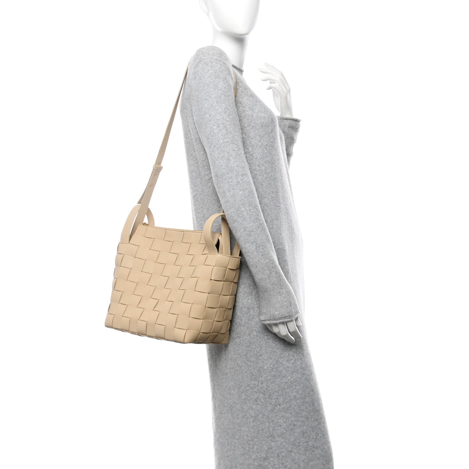 Bottega Veneta Lambskin Maxi Intrecciato Bowling Cassette Shoulder Bag Porridge 2 of 10