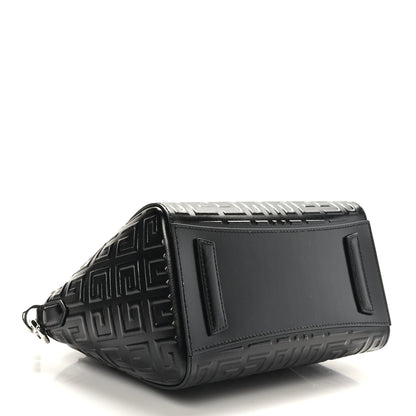 Givenchy Calfskin Logo Embossed Mini Lock Antigona Shoulder Bag Black 4 of 8