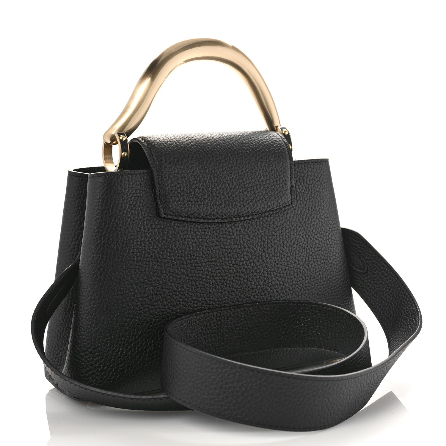 Louis Vuitton Taurillon Matte Brushed Metal Handle Capucines BB Black 3 of 8