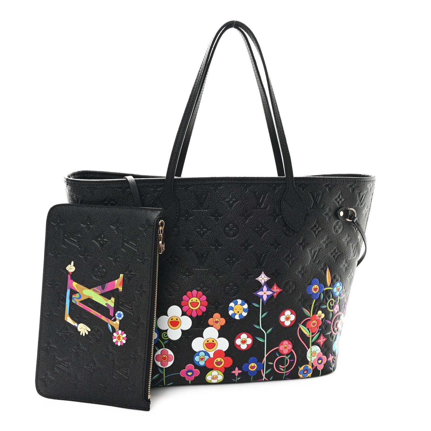 Louis Vuitton LV X TM Empreinte Flowers Neverfull MM Black 1737630