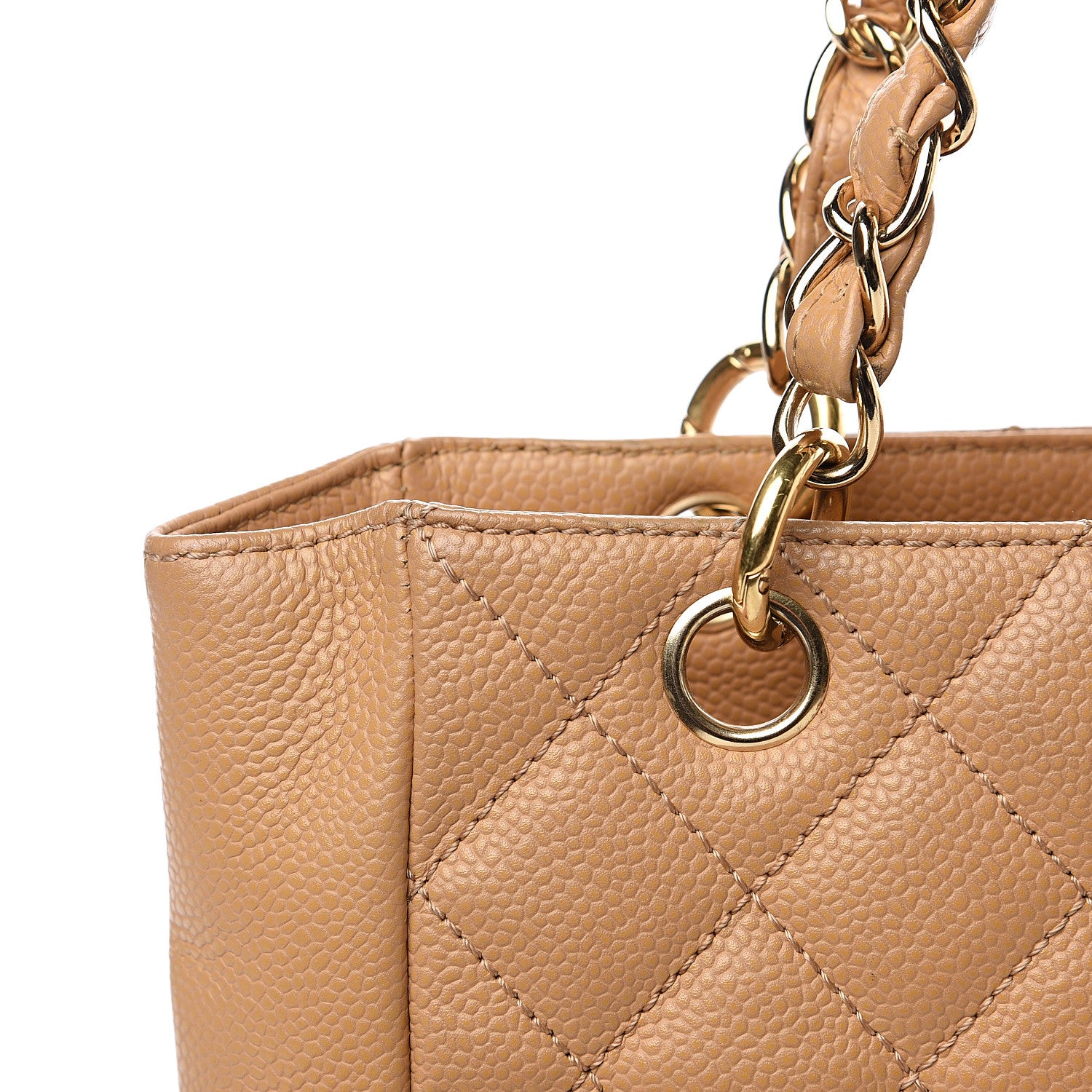 Chanel Caviar Quilted Petit Shopping Tote PST Dark Beige 12 of 17
