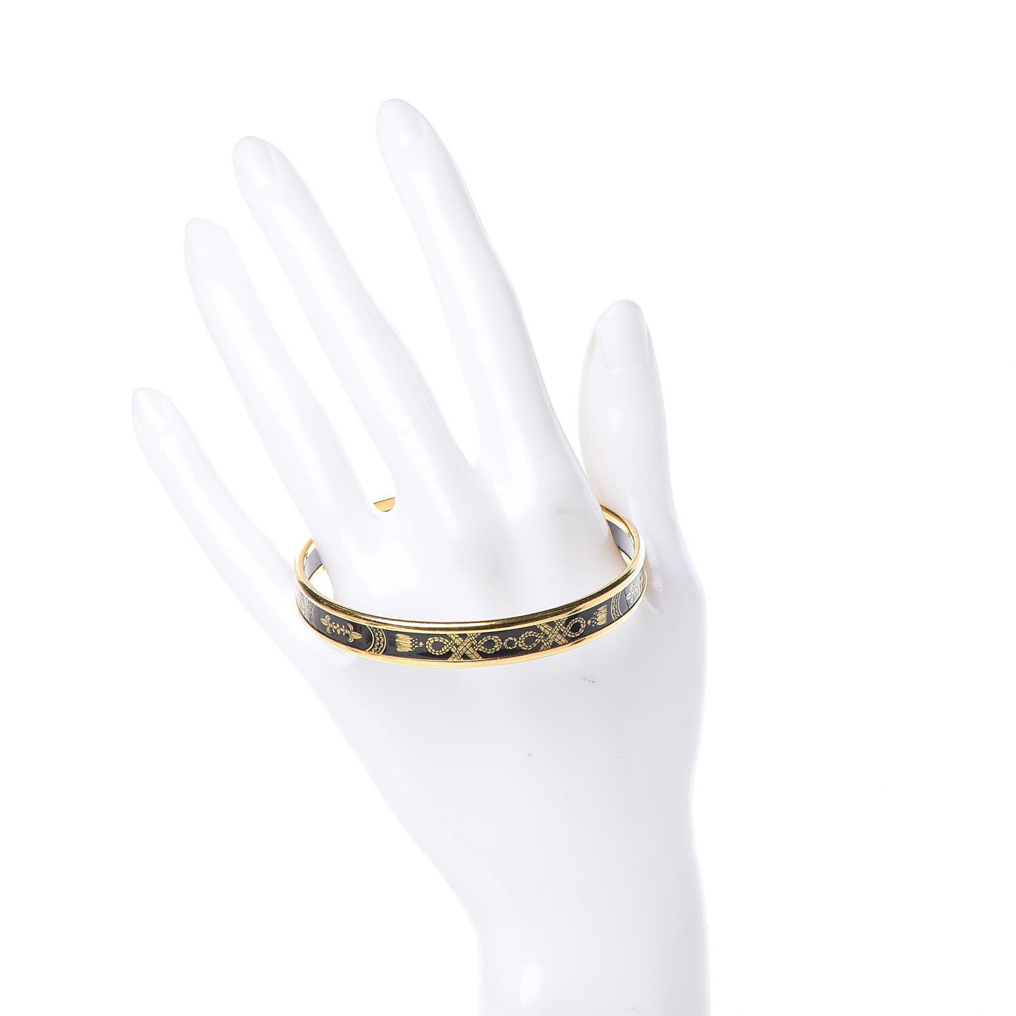 Enamel Printed Grand Apparat Narrow Bracelet 65 Black