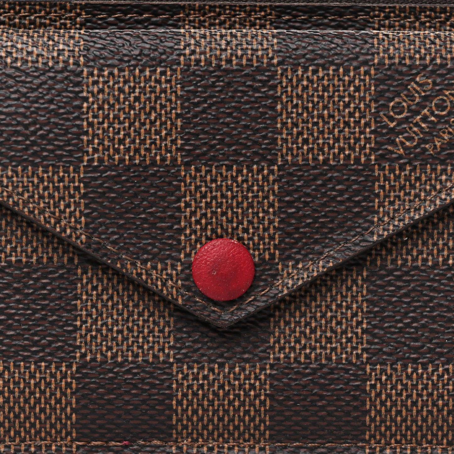 Damier Ebene Recto Verso Card Holder Red