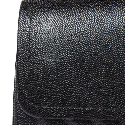 Chanel Iridescent Caviar Chevron Quilted Jumbo Double Flap Black 10 of 12