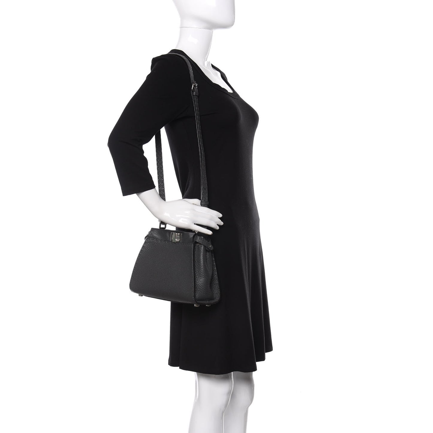 Cuoio Romano Selleria Bi-Color Mini Peekaboo Iconic Satchel Asfalto Latte