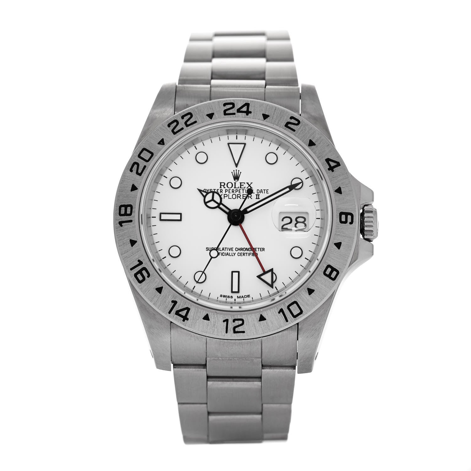 Rolex Stainless Steel 40mm Oyster Perpetual Date Explorer II Watch White 16570 1 of 4