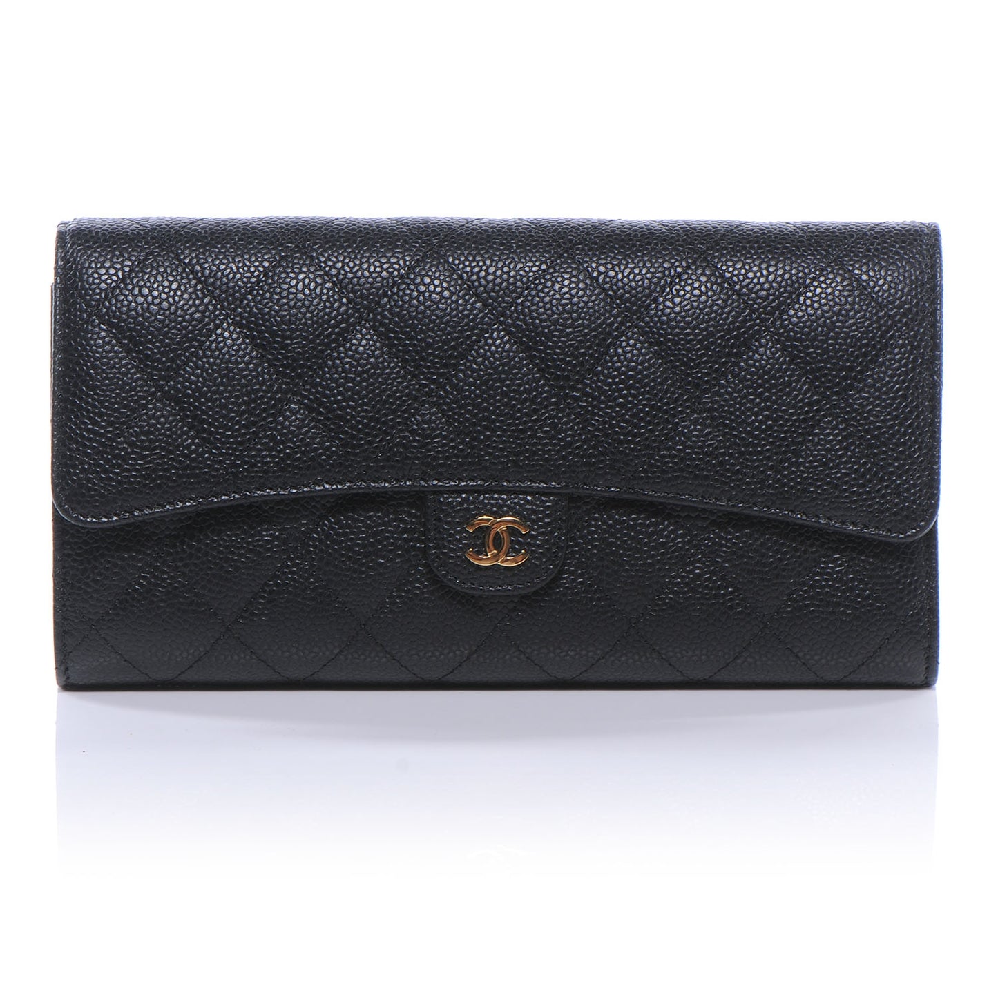 Caviar Quilted Travel Wallet Black