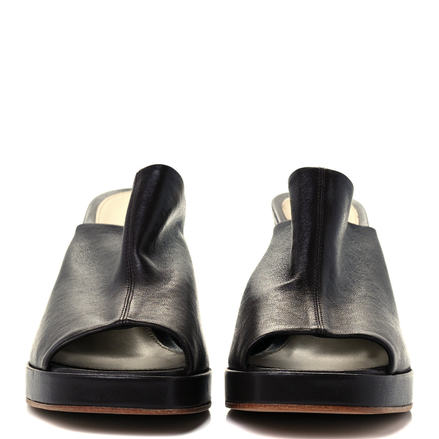 Nappa Stack Mule Sandals 39 Fondente