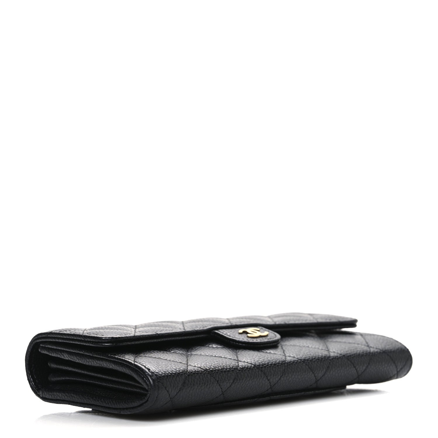 Chanel Caviar Quilted Large Gusset Flap Wallet Black 4 of 8