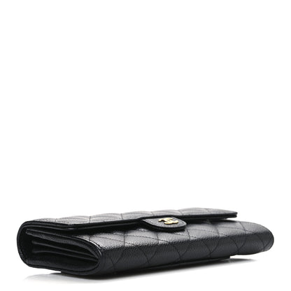 Chanel Caviar Quilted Large Gusset Flap Wallet Black 4 of 8