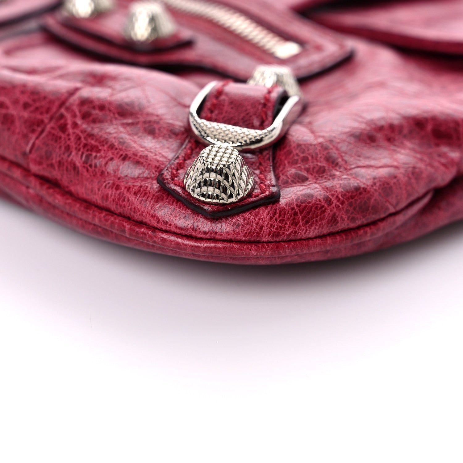 Balenciaga Agneau Giant 12 Silver Hardware Pouch Flap Clutch Pourpre 9 of 9
