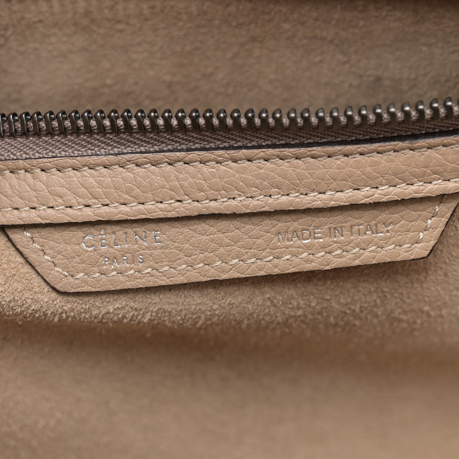 Celine Drummed Calfskin Mini Luggage Dune 6 of 20
