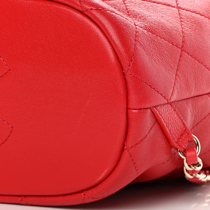 Chanel Sheepskin Caviar Quilted Daily Round Backpack Red 10 of 12