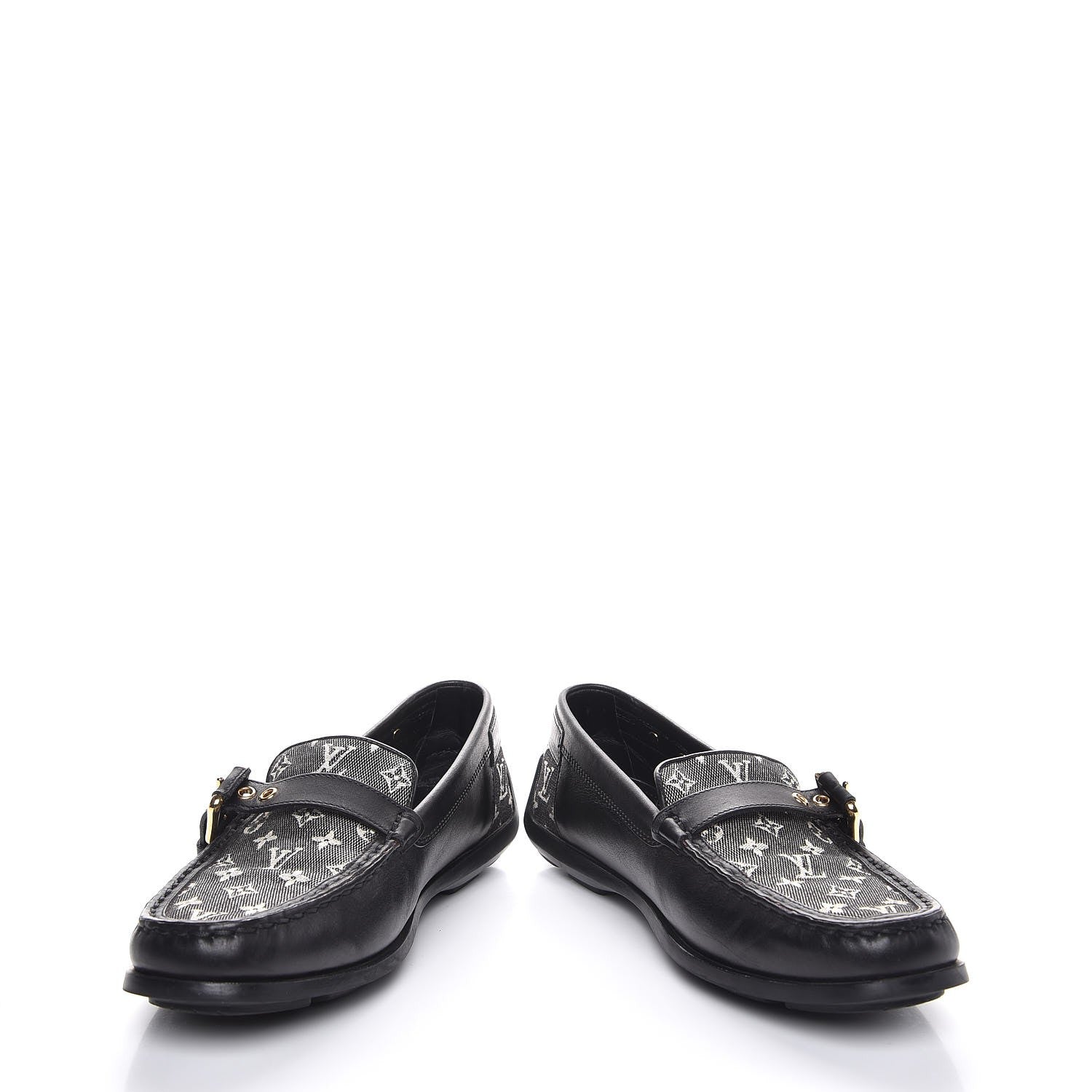 Louis Vuitton Calfskin Mini Lin Loafers 37 Black 5 of 11