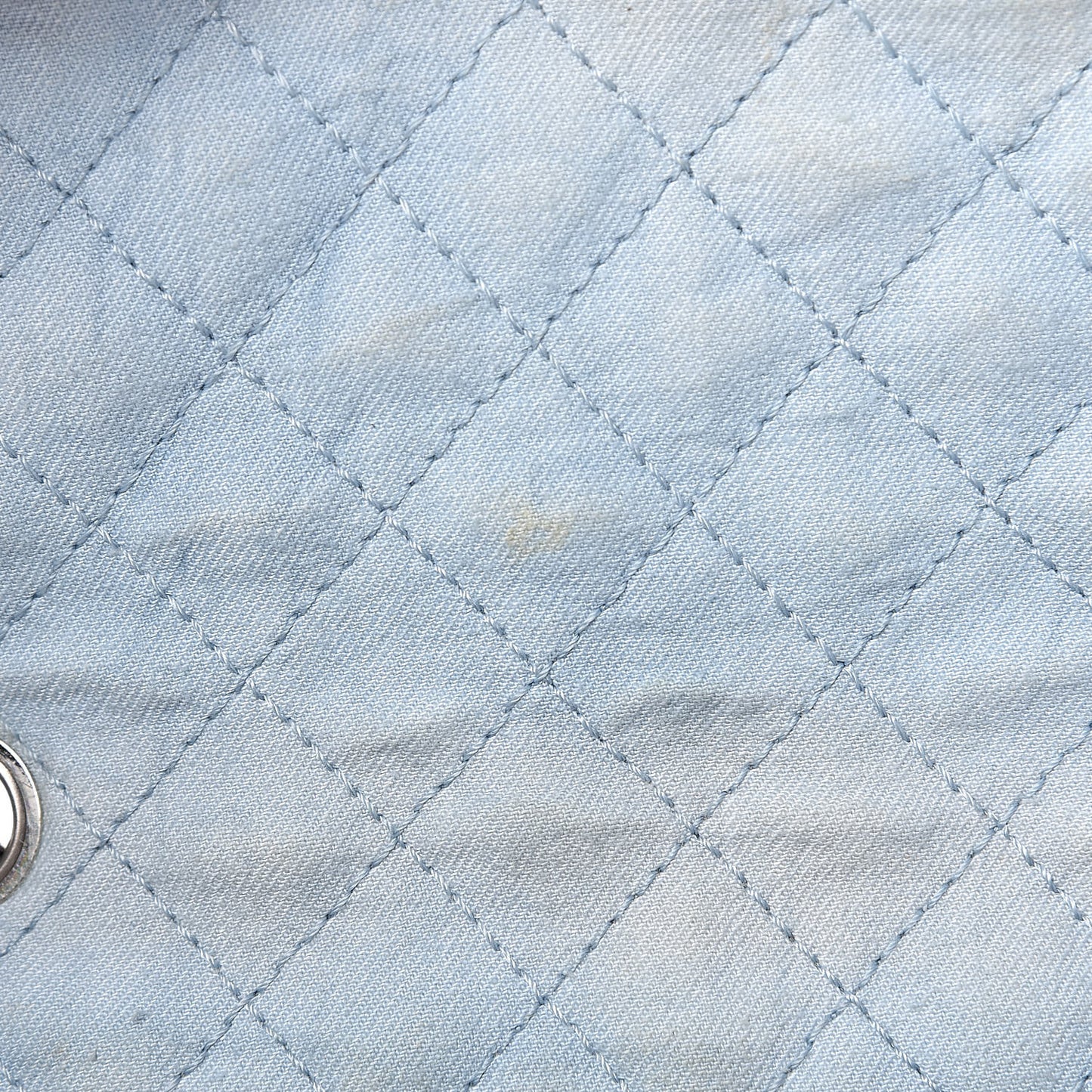 Denim Quilted Swarovski Crystal Flap Blue
