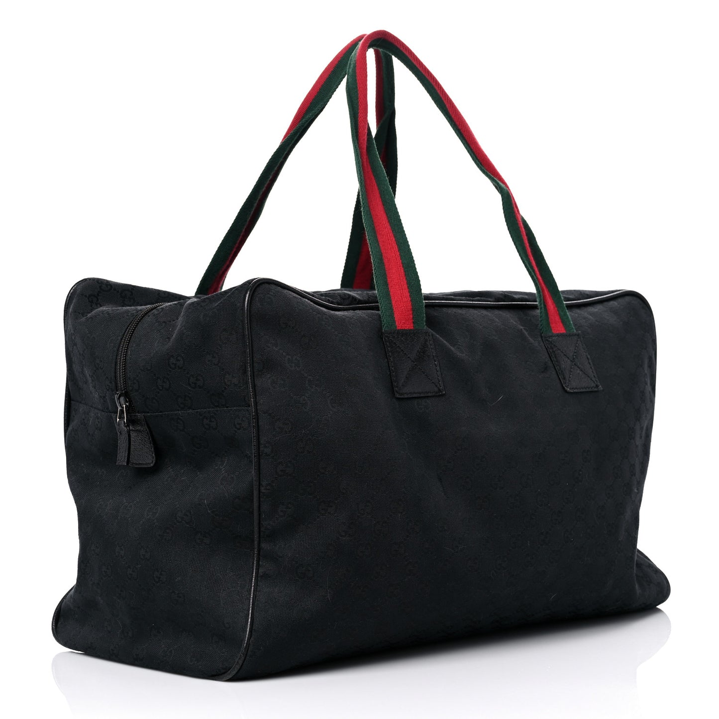 GG Monogram Web Large Collapsible Carry On Duffle Bag Black