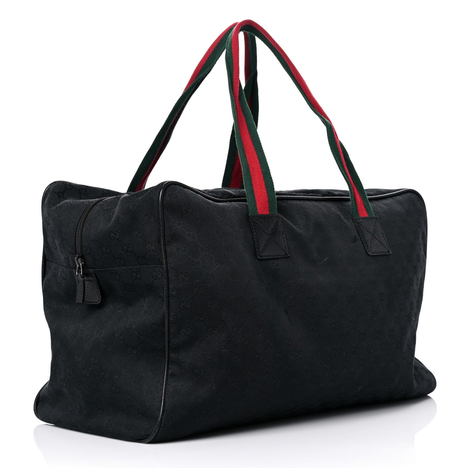 Gucci GG Monogram Web Large Collapsible Carry On Duffle Bag Black 2 of 23