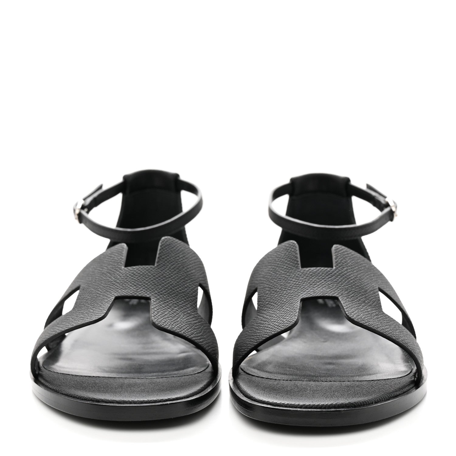 Hermes Epsom Santorini Sandals 39 Black 2 of 12