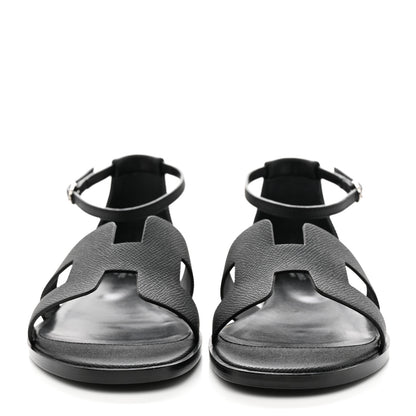 Hermes Epsom Santorini Sandals 39 Black 2 of 12
