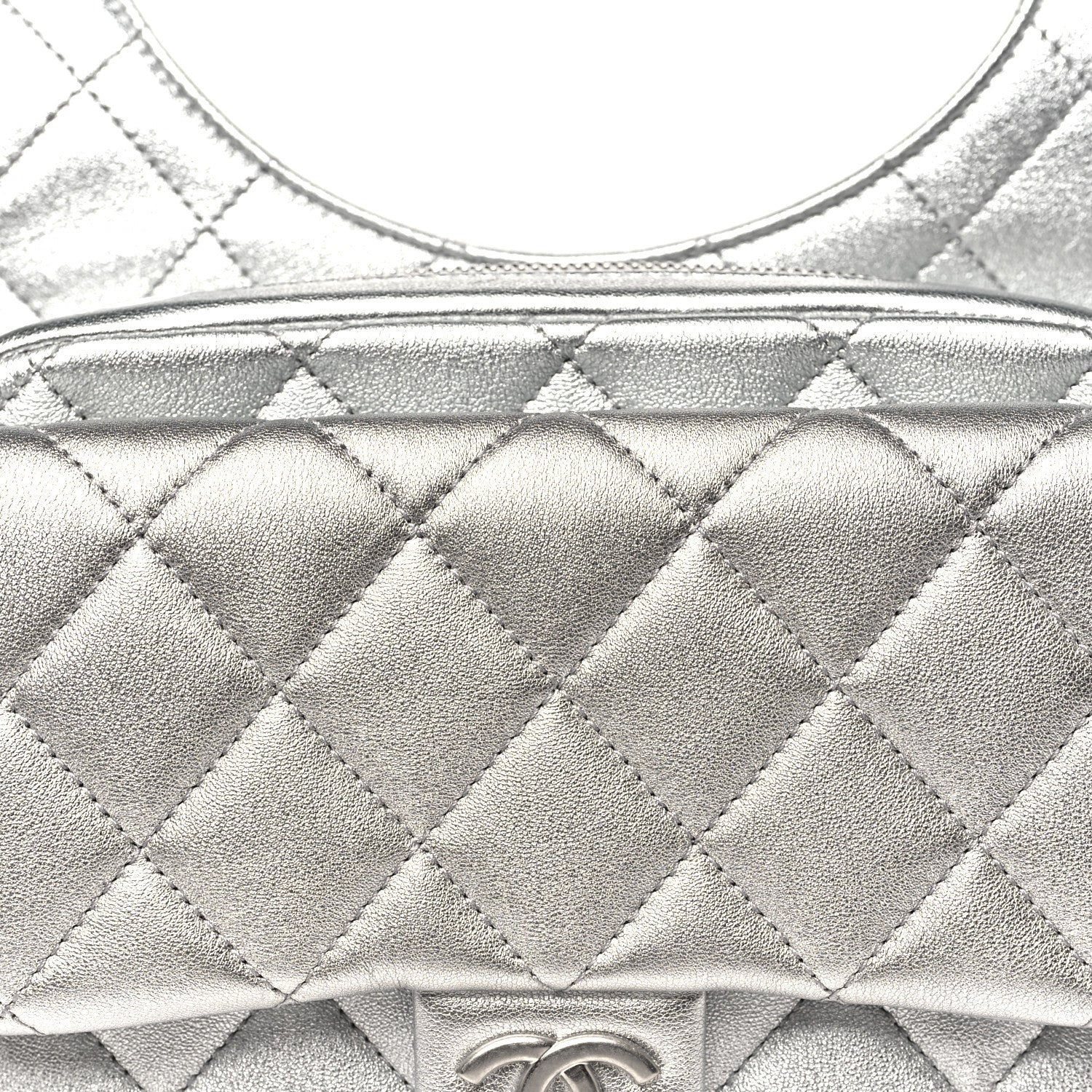 Chanel Metallic Lambskin Quilted Flap Backpack Silver 8 of 10