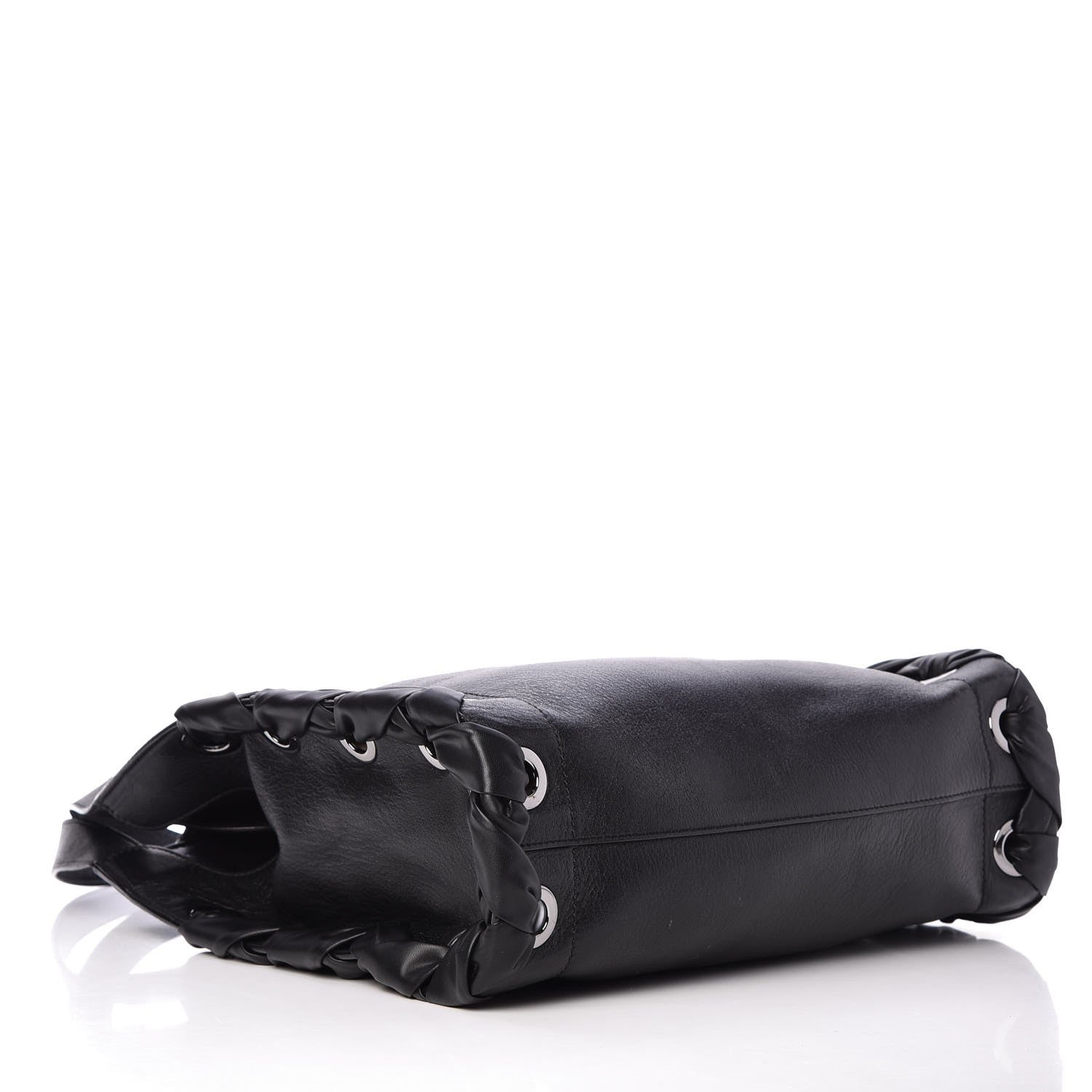 Jimmy Choo Grainy Calfskin Grommet Lace Up Rion Shoulder Bag Black 4 of 6