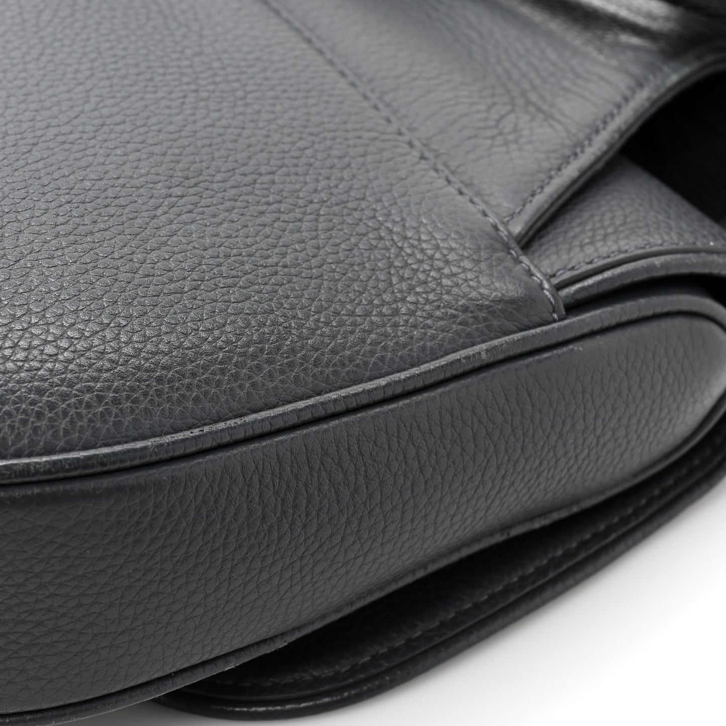 Calfskin Atelier Signature Print Mens Saddle Bag Grey