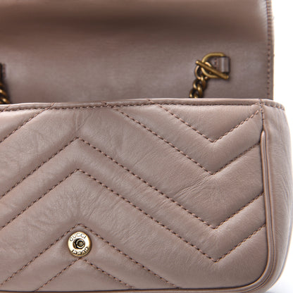 Gucci Calfskin Matelasse Super Mini GG Marmont Shoulder Bag Porcelain Rose 11 of 11