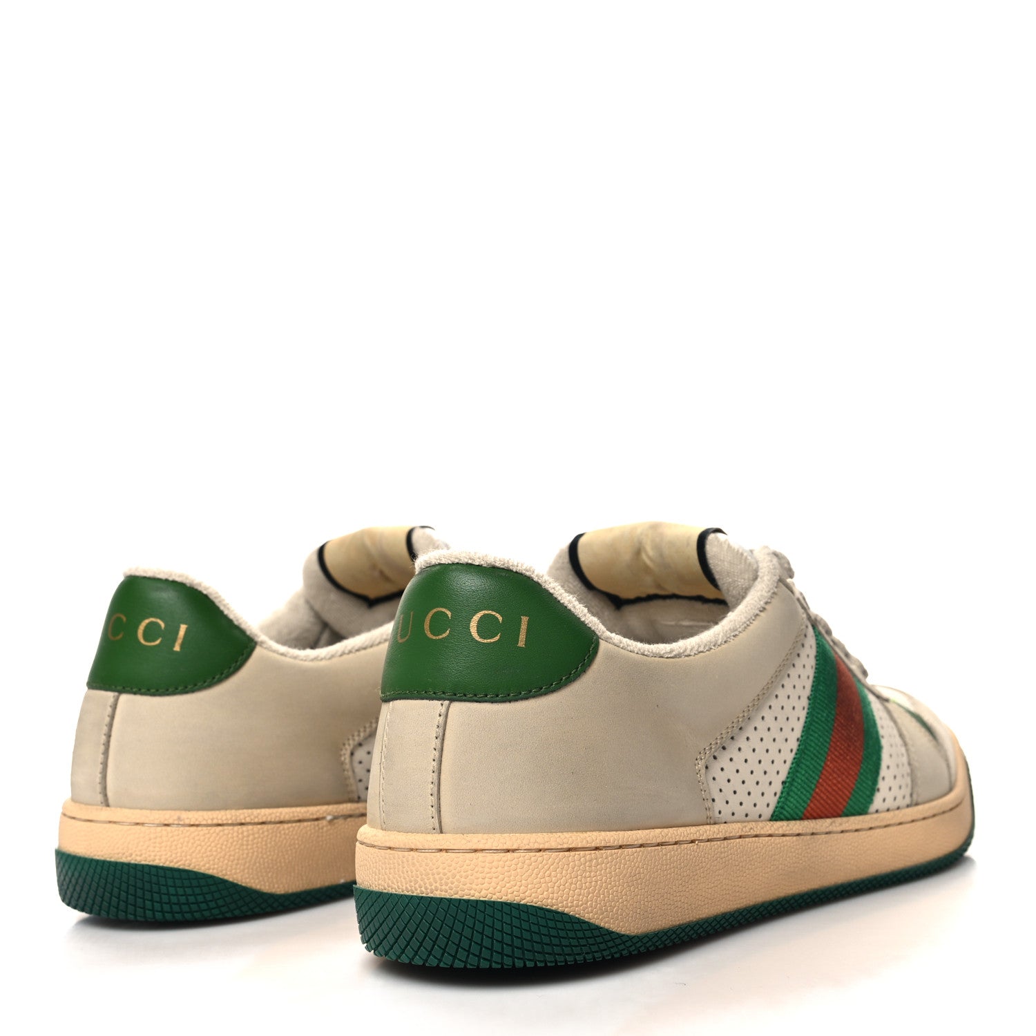 Gucci GG Monogram Nubuck Web Womens Screener Sneakers 40.5 New Sand Dusty Milk Vintage Green 4 of 10