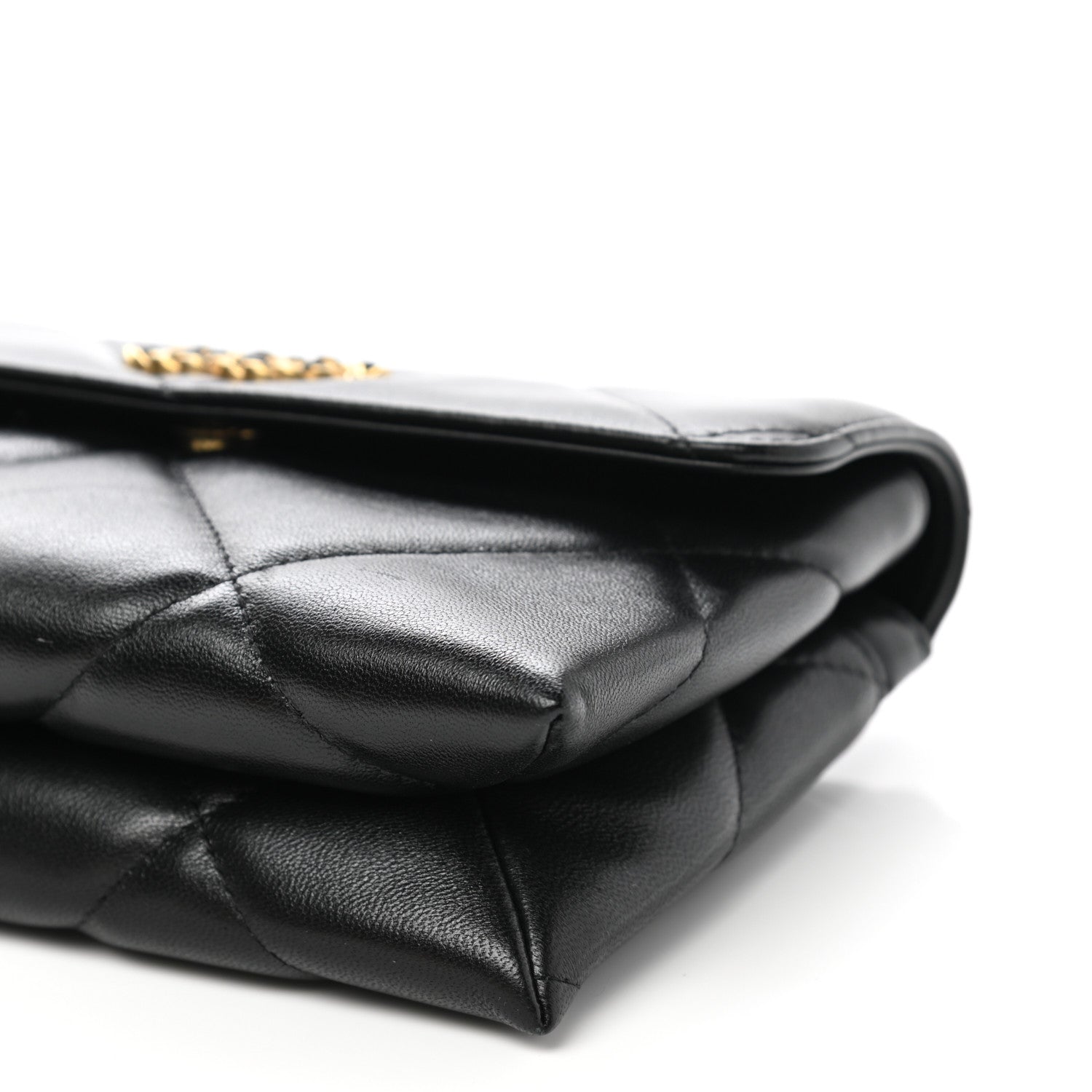Chanel Lambskin Quilted Chanel 19 Flap Clutch Black 10 of 11