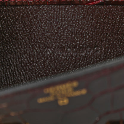 Hermes Shiny Alligator Constance Long Wallet Bordeaux 4 of 12