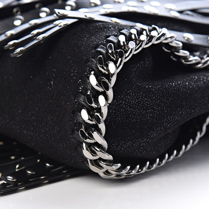 Stella McCartney Eco Alter Nappa Shaggy Deer Mini Falabella Studded Fringe Tote Black 9 of 10