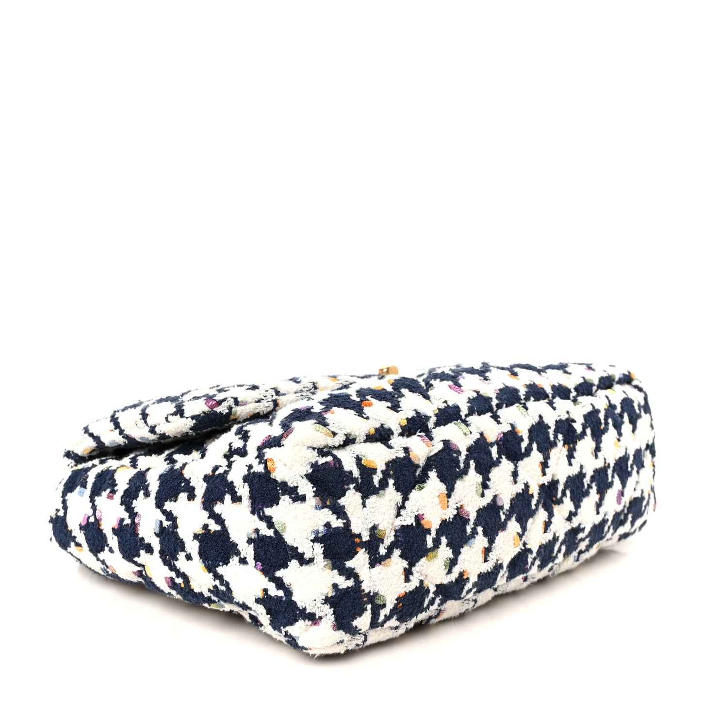 Tweed Quilted Large Chanel 19 Flap Ecru Navy Blue Multicolor