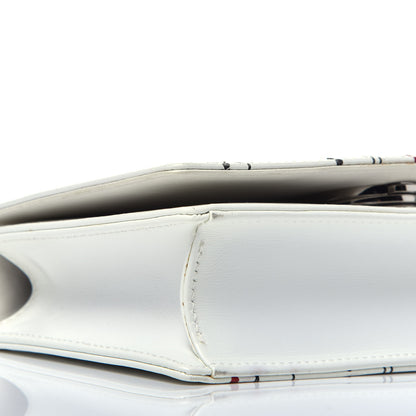 Christian Dior Calfskin Printed Medium Diorama Flap Bag White 9 of 10