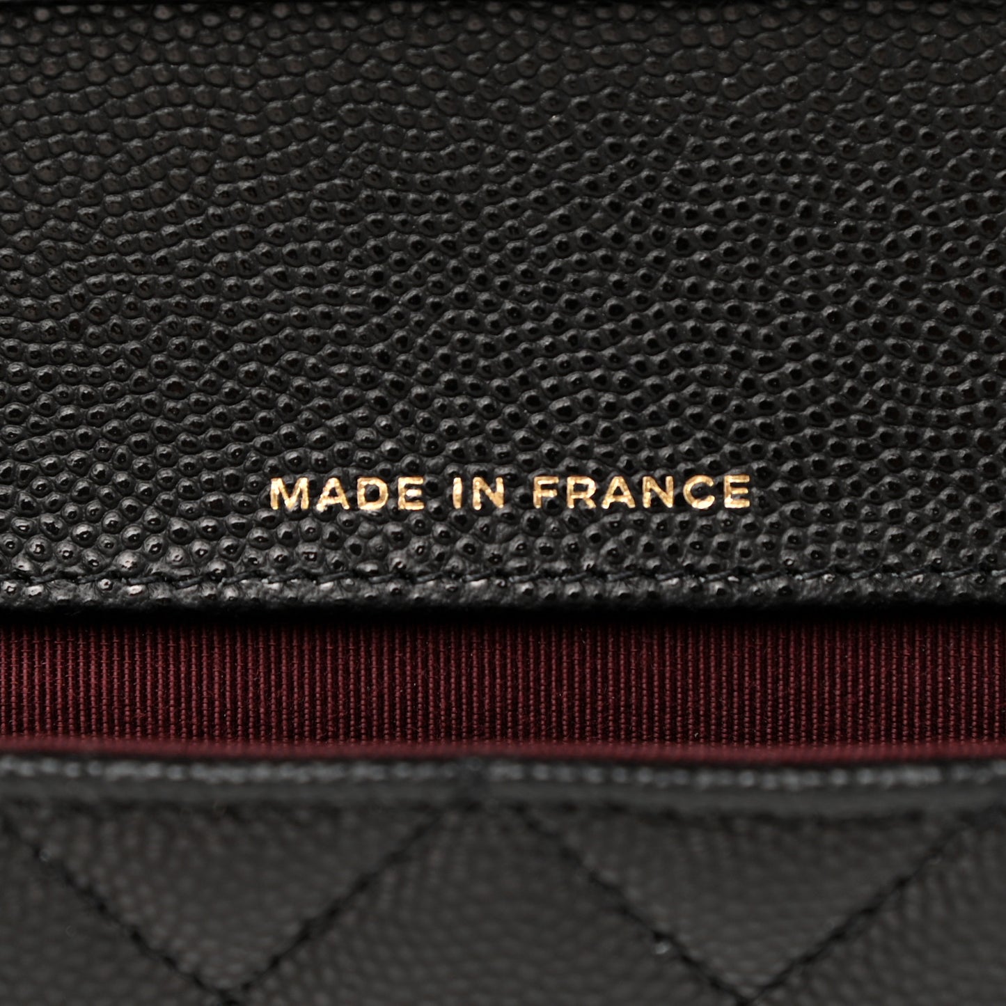 Caviar Quilted Glasses Case With Chain Black