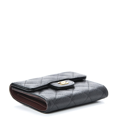 Chanel Caviar Quilted Compact Flap Wallet Black 3 of 8