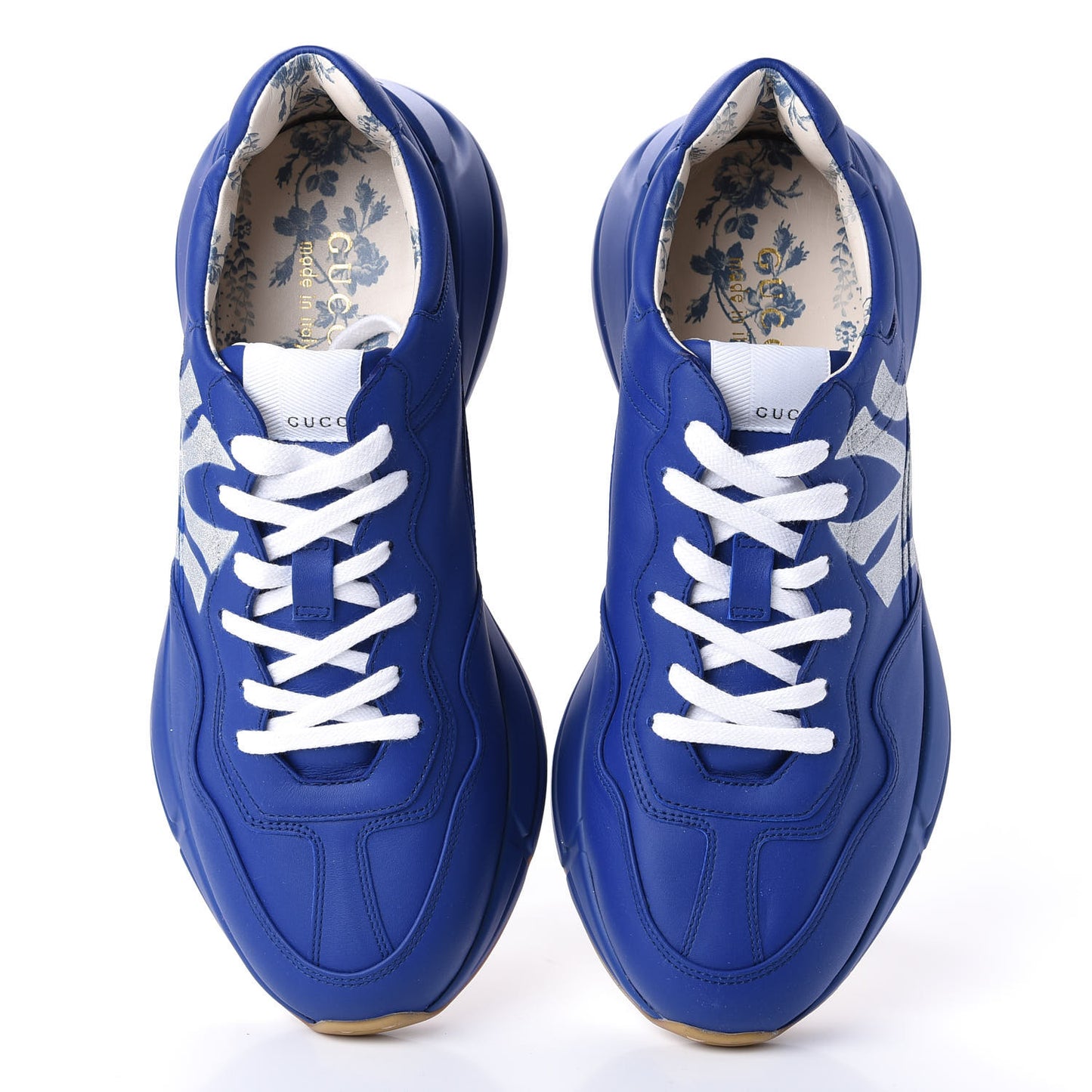X MLB Calfskin NY Yankees Mens Rhyton Sneakers 8 Electric Blue