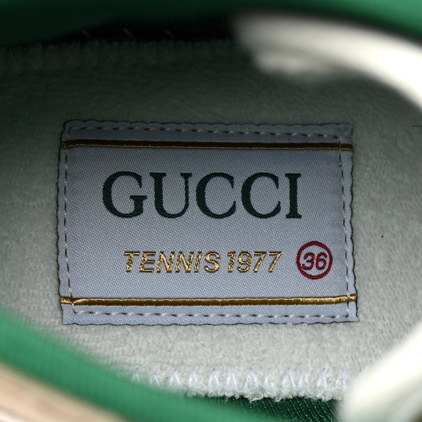 GG Monogram Web Womens 1977 Tennis High Top Sneakers 36 Beige Ebony Mystic White