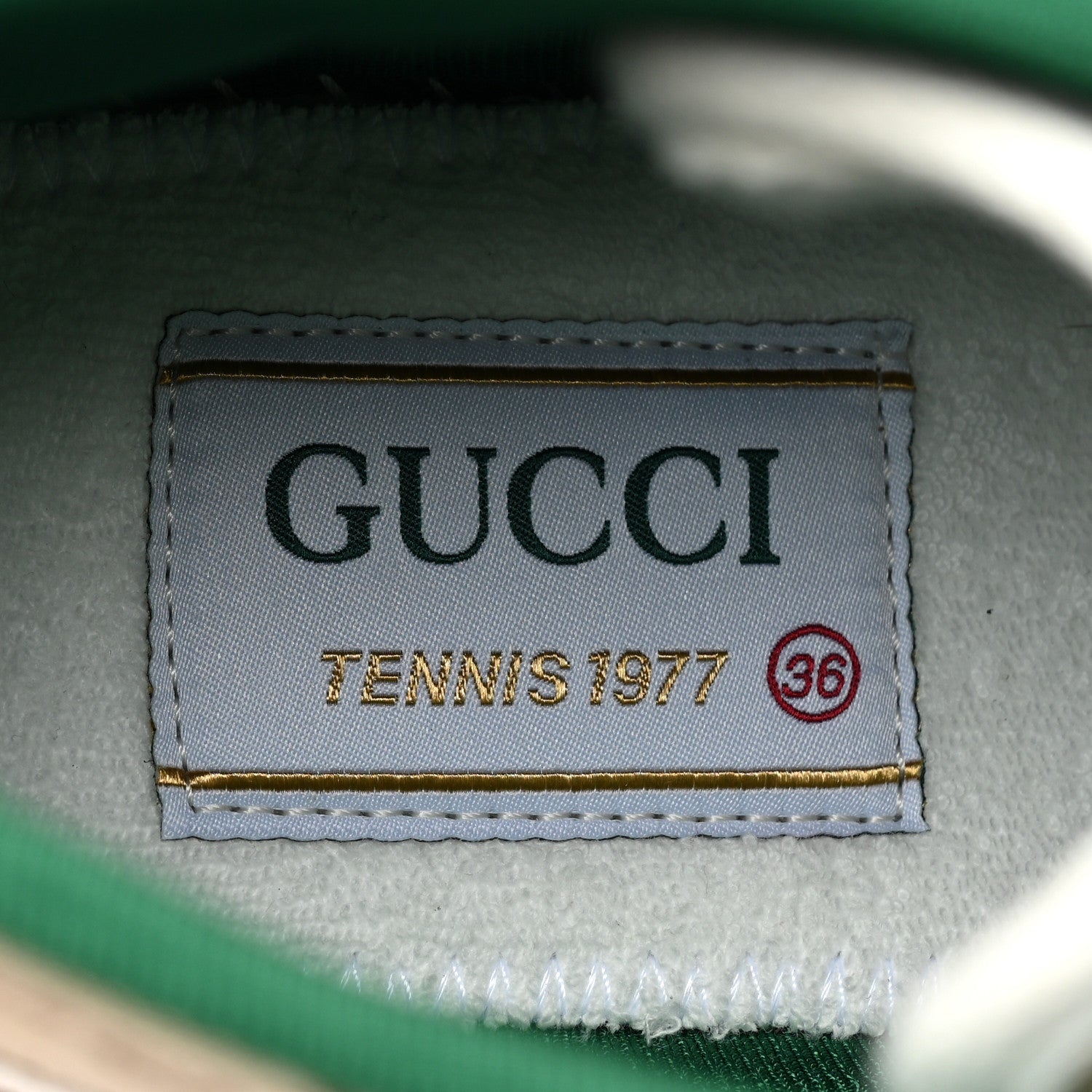 Gucci GG Monogram Web Womens 1977 Tennis High Top Sneakers 36 Beige Ebony Mystic White 7 of 7